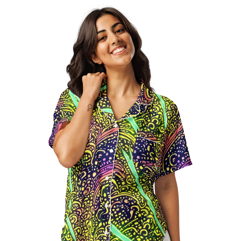 Isenbrant Illumination on Women's Short Sleeve Pajama Top — Front