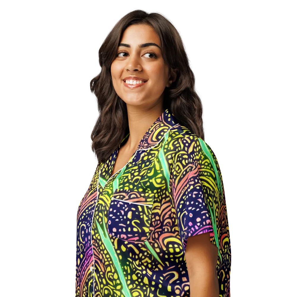 Isenbrant Illumination on Women's Short Sleeve Pajama Top — Left Front
