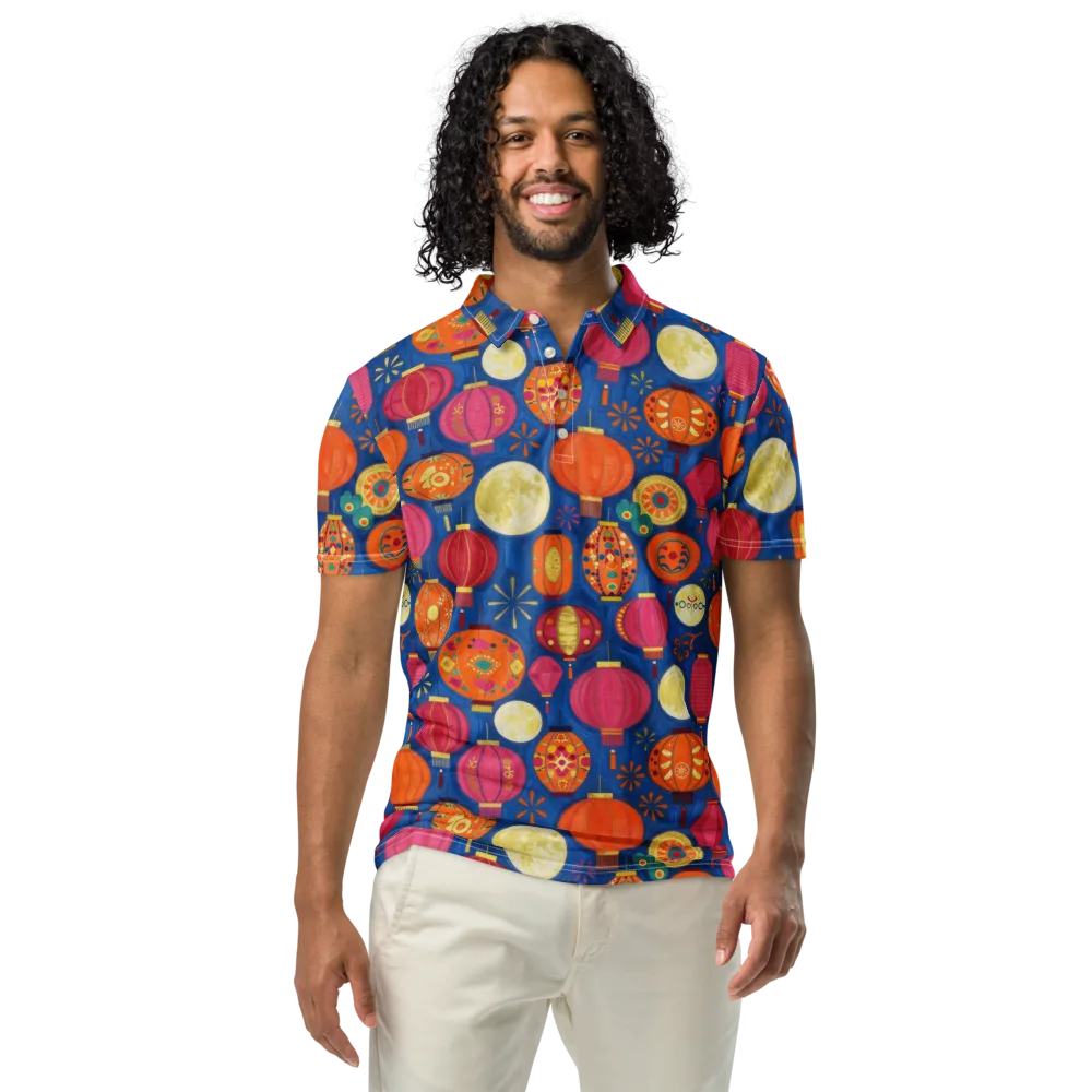Indigo Afterglow on Men's Slim Fit Polo Shirt — Front