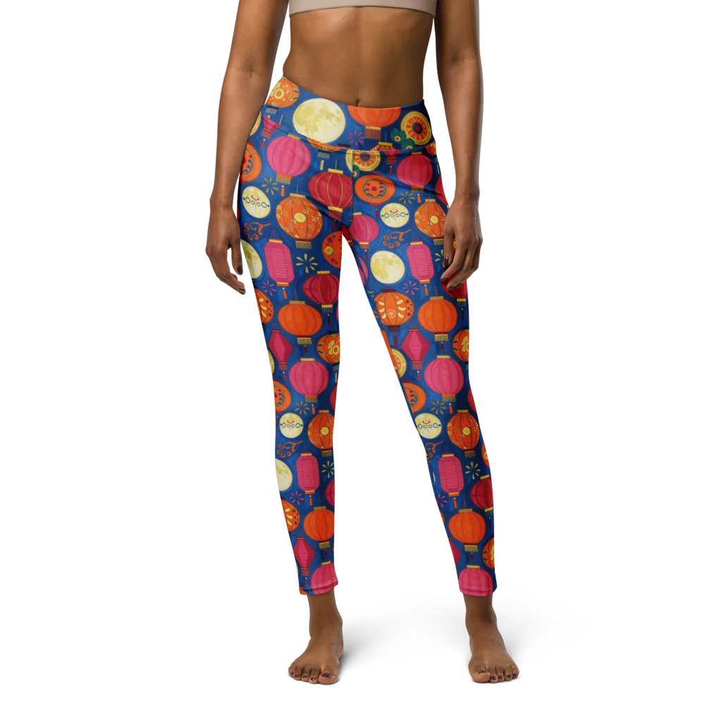 Indigo Afterglow on Yoga Leggings — Front