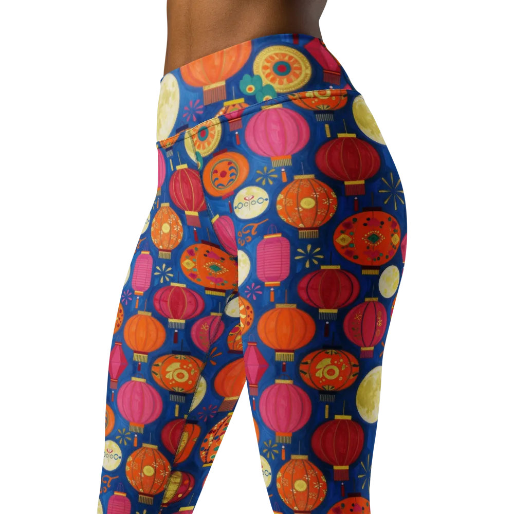Indigo Afterglow on Yoga Leggings — Left Front