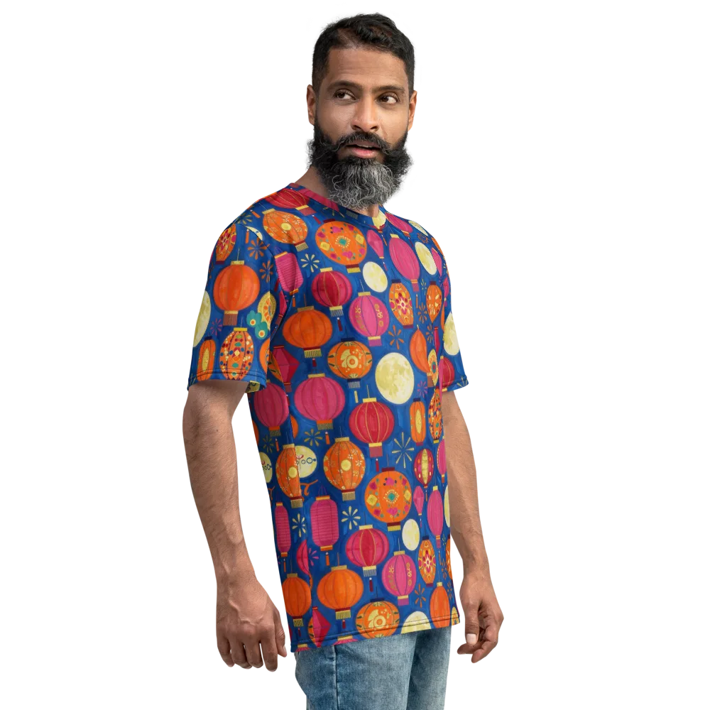Indigo Afterglow on Men's Crew Neck T-Shirt — Right