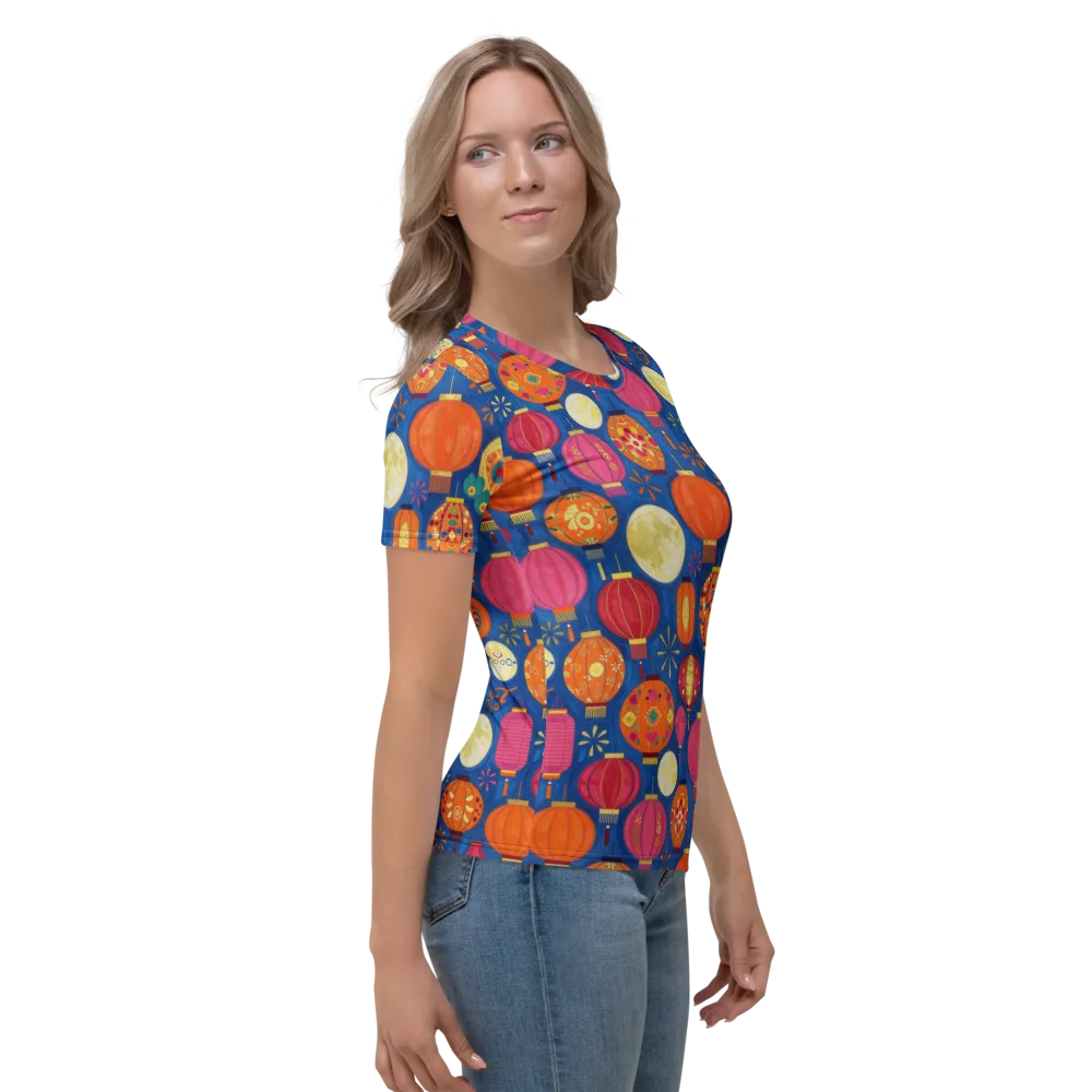 Indigo Afterglow on Women's Crew Neck T-Shirt — Right