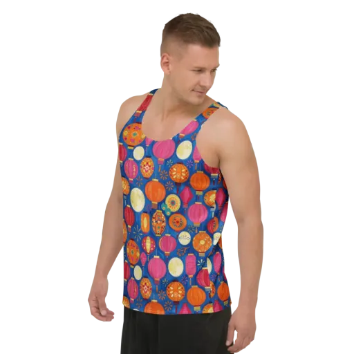 Indigo Afterglow on a Men's Tank Top