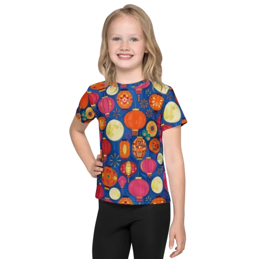 Indigo Afterglow on a Kids Crew Neck T-Shirt
