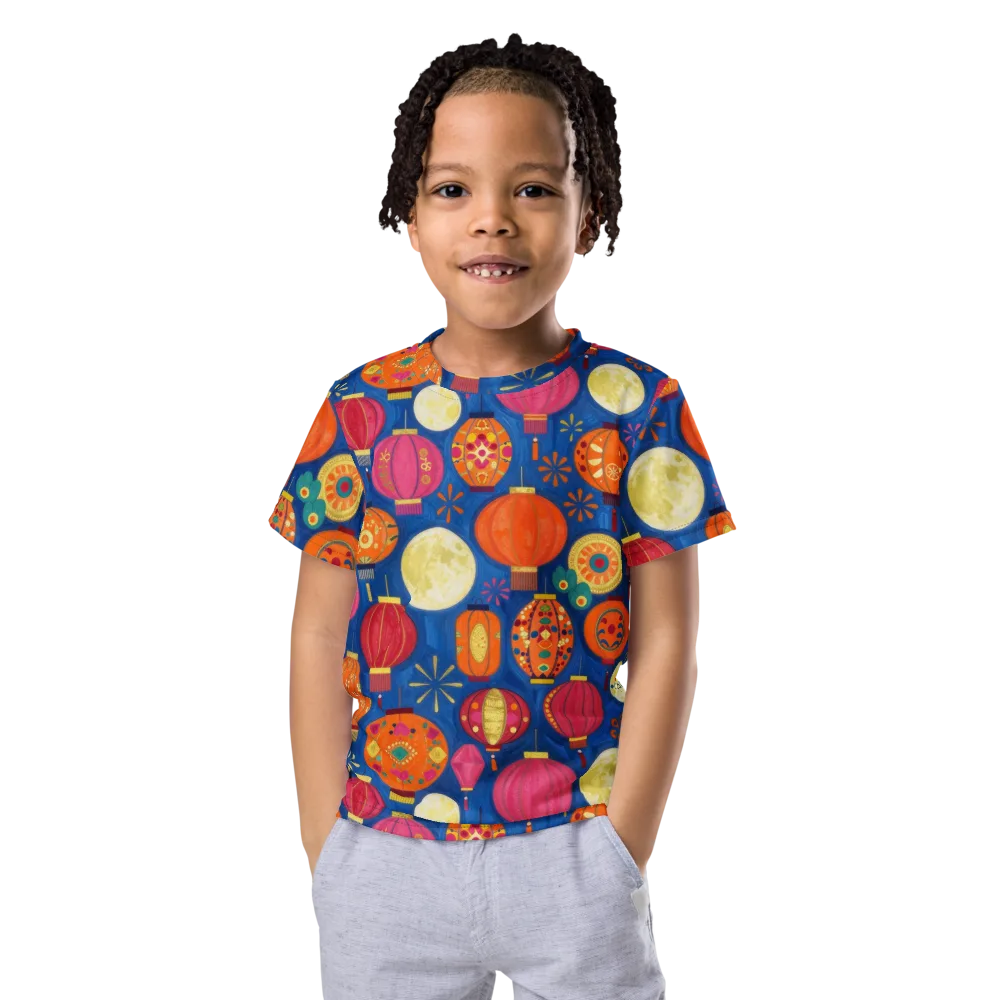 Indigo Afterglow on Kids Crew Neck T-Shirt — Front