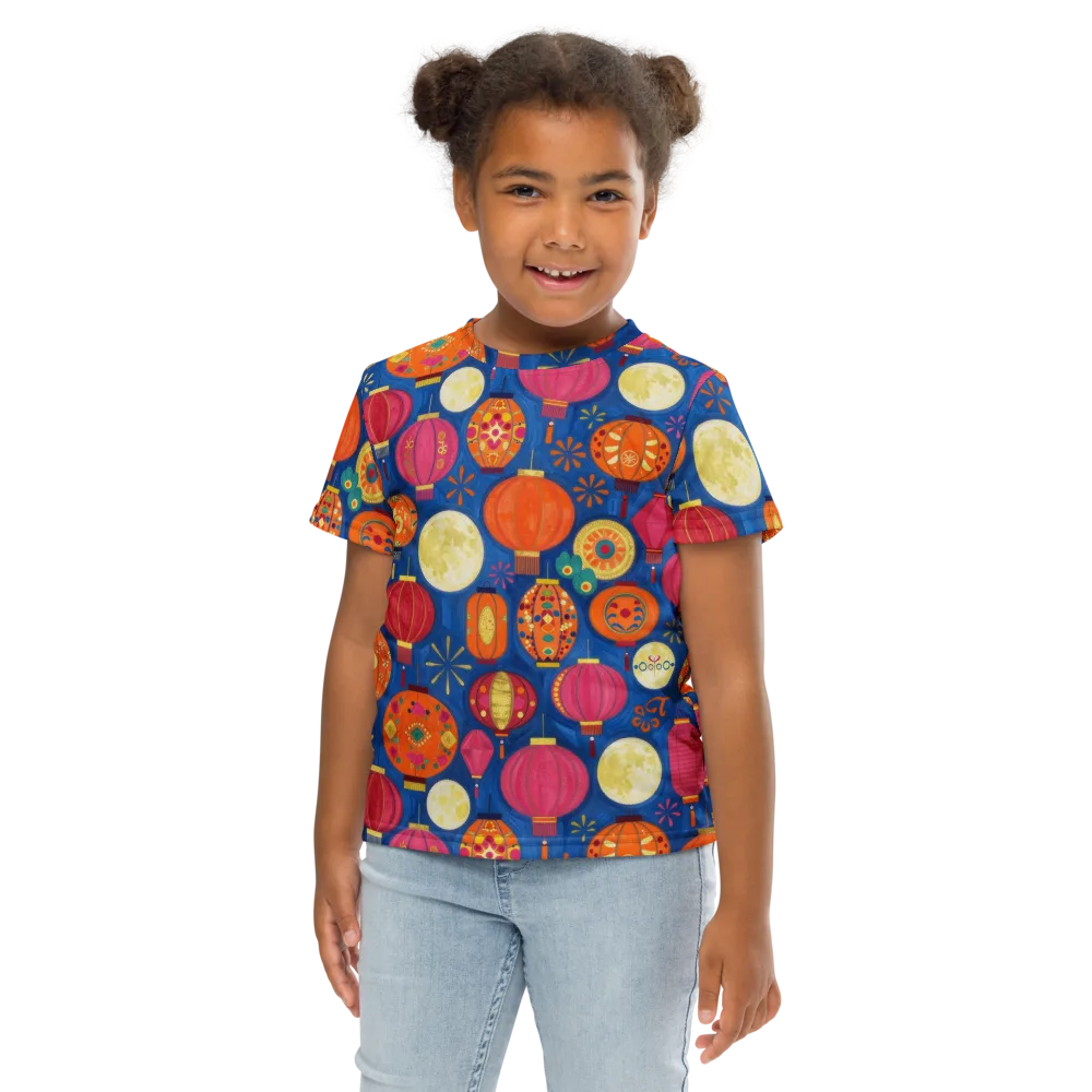 Indigo Afterglow on Kids Crew Neck T-Shirt — Front