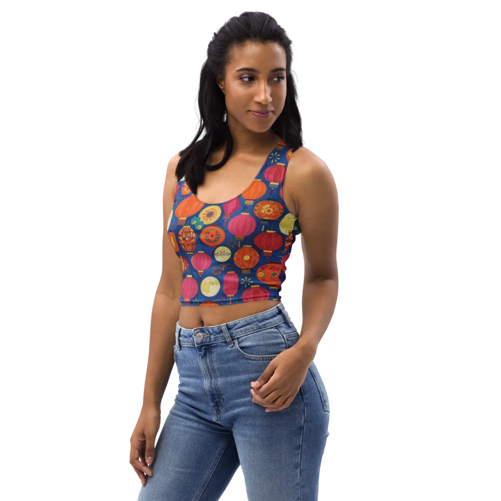 Indigo Afterglow on Crop Top — Left Front