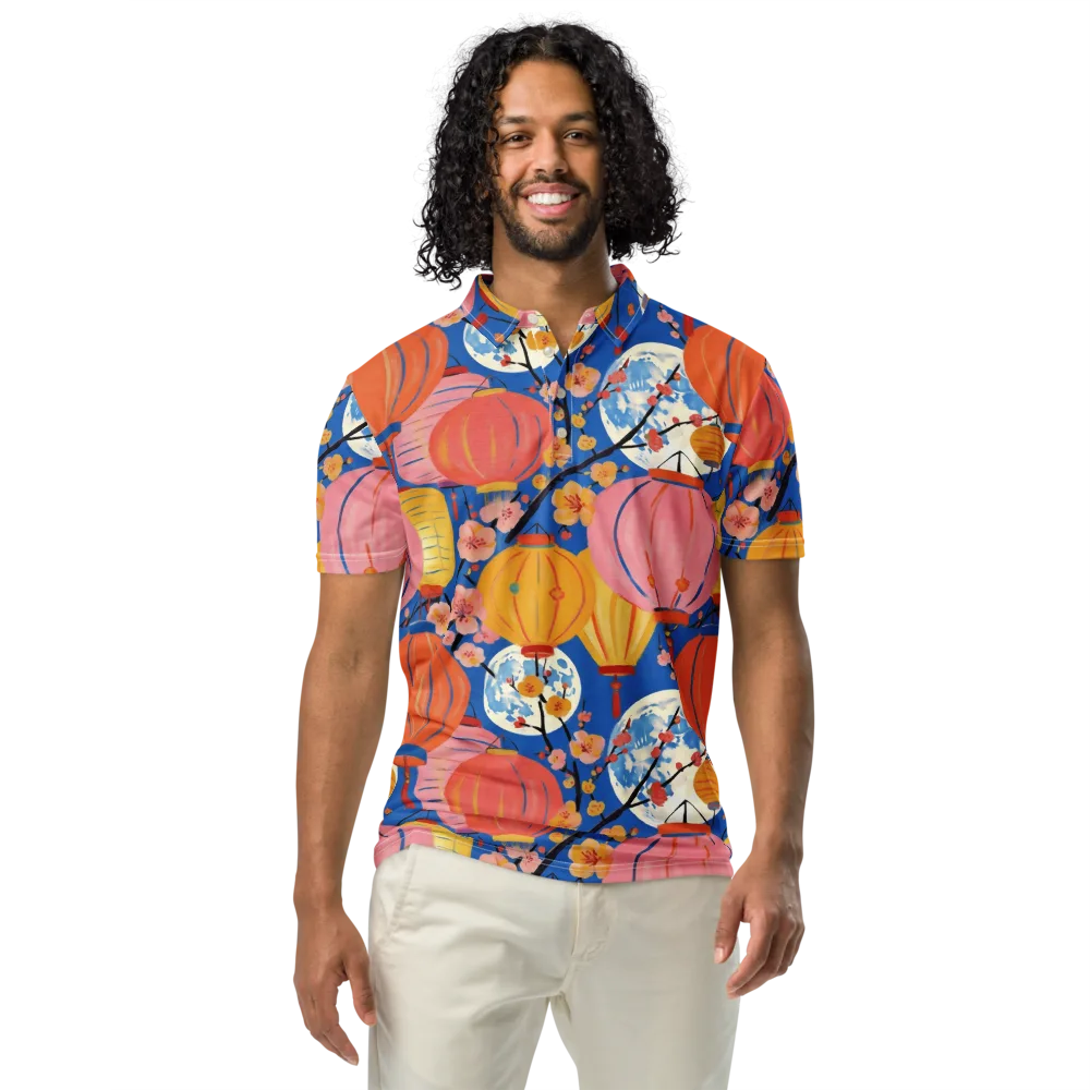 Festival Afterglow on Men's Slim Fit Polo Shirt — Front