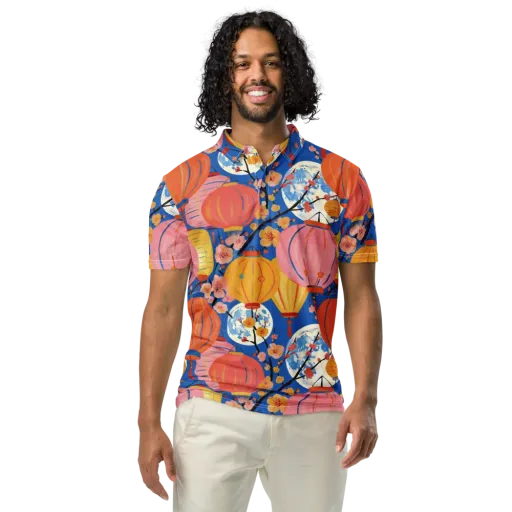 Festival Afterglow on a Men's Slim Fit Polo Shirt