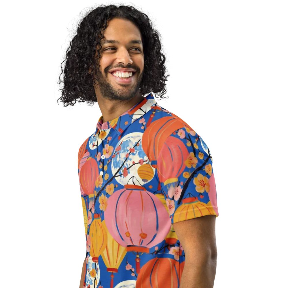 Festival Afterglow on Men's Slim Fit Polo Shirt — Left Front