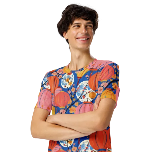 Festival Afterglow on a Men's Crew Neck T-Shirt