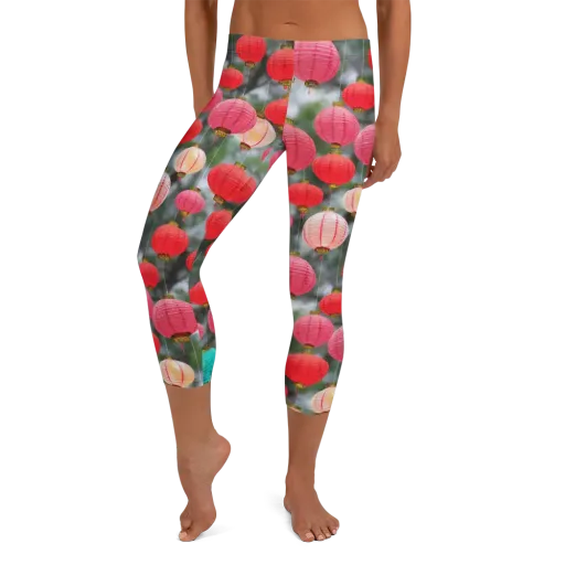 Lantern Bloom on a Capri Leggings