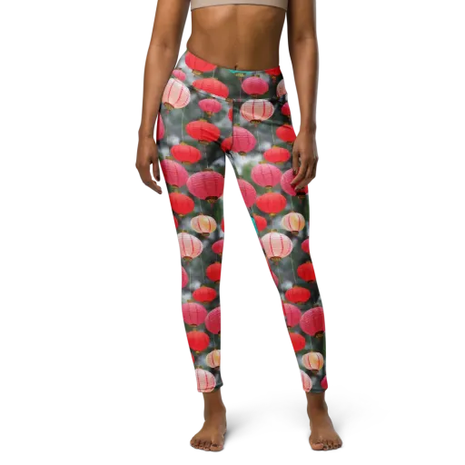 Lantern Bloom on a Yoga Leggings