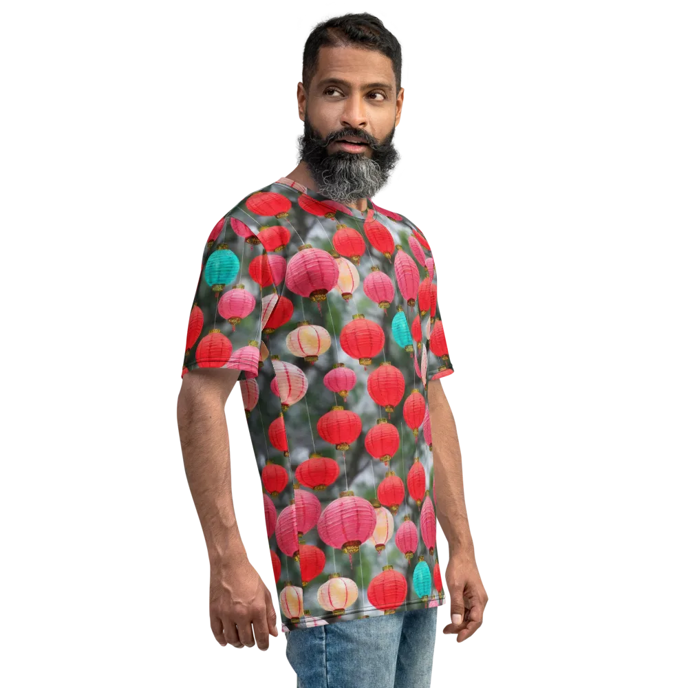Lantern Bloom on Men's Crew Neck T-Shirt — Right