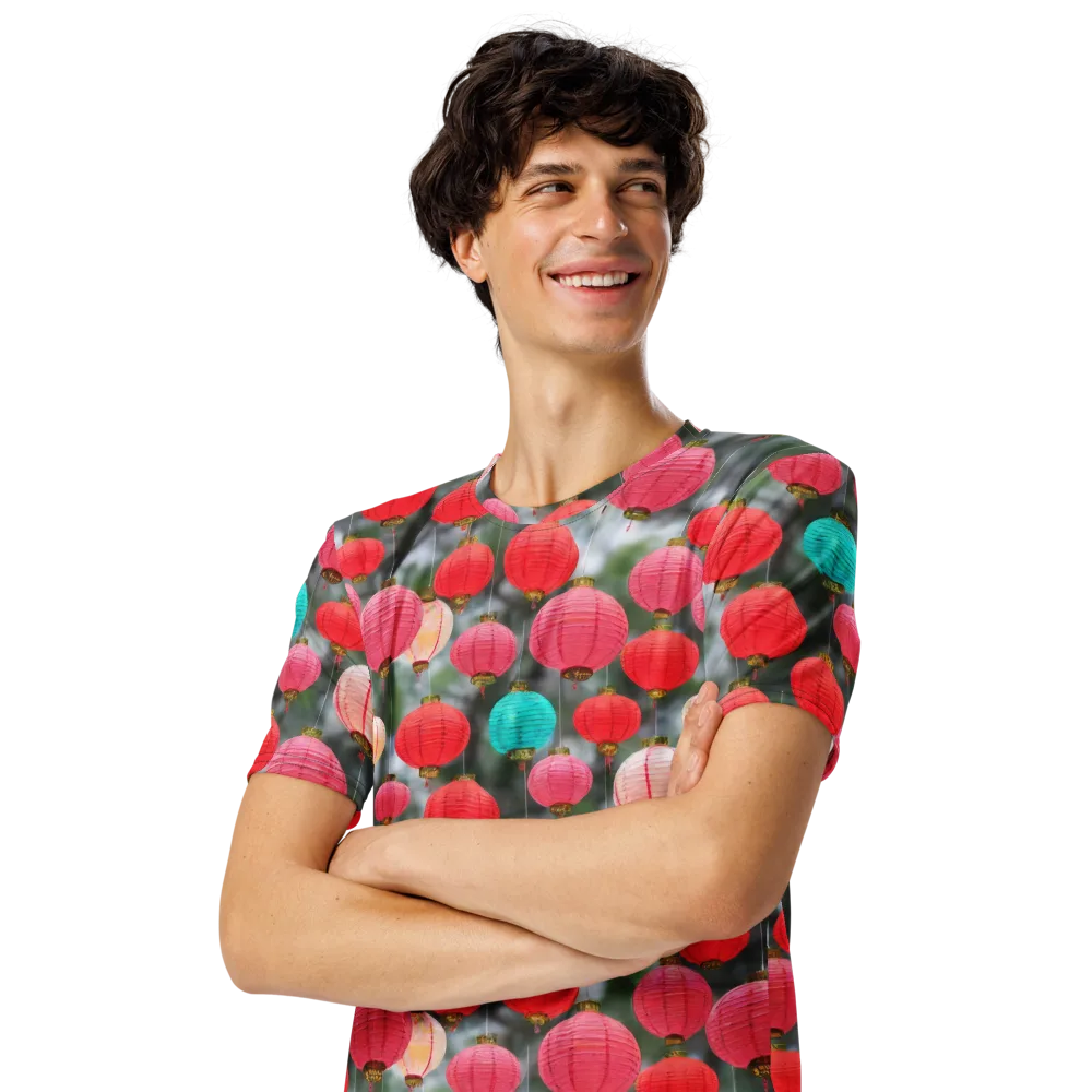 Lantern Bloom on Men's Crew Neck T-Shirt — Left Front