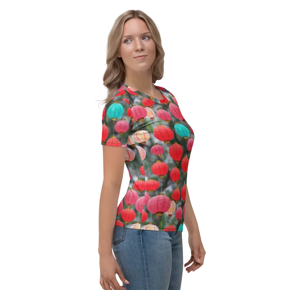 Lantern Bloom on Women's Crew Neck T-Shirt — Right