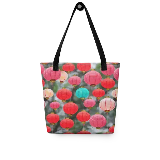 Lantern Bloom on a Tote Bag