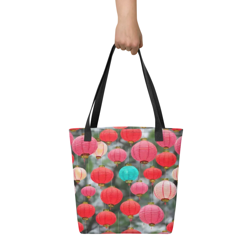 Lantern Bloom on Tote Bag — Front