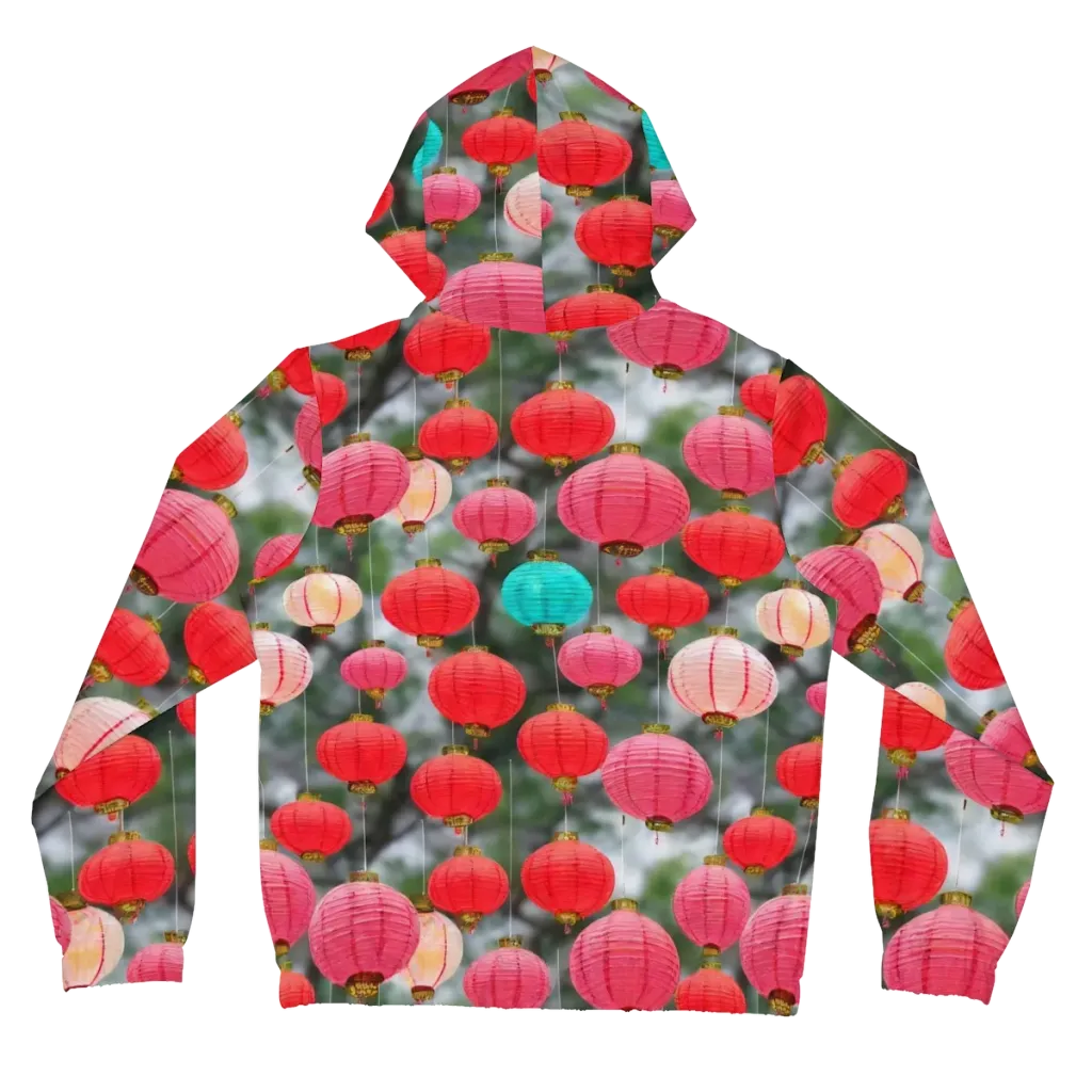 Lantern Bloom on Women's Full-Zip Hoodie — Back