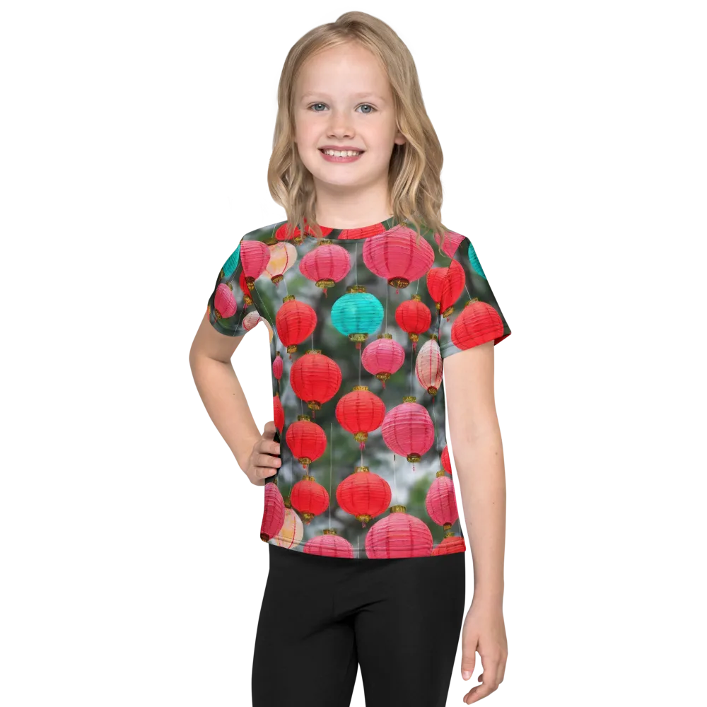 Lantern Bloom on Kids Crew Neck T-Shirt — Front