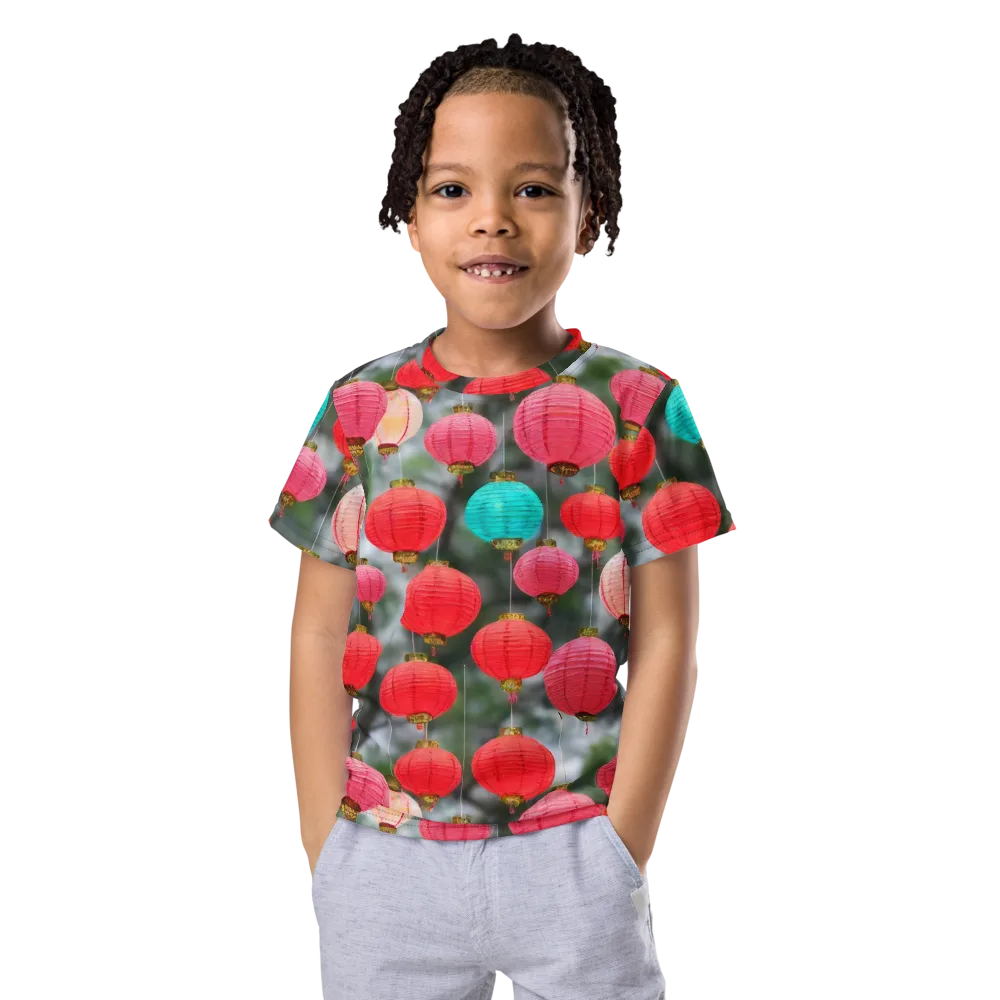 Lantern Bloom on Kids Crew Neck T-Shirt — Front