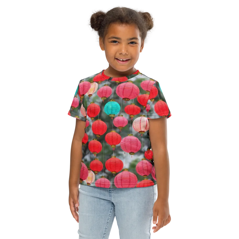 Lantern Bloom on Kids Crew Neck T-Shirt — Front