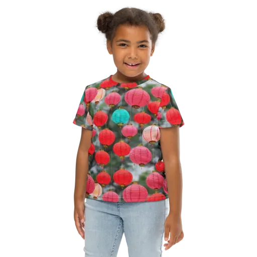 Lantern Bloom on a Kids Crew Neck T-Shirt