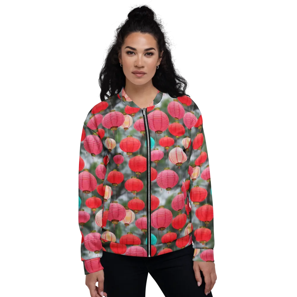 Lantern Bloom on Bomber Jacket — Front