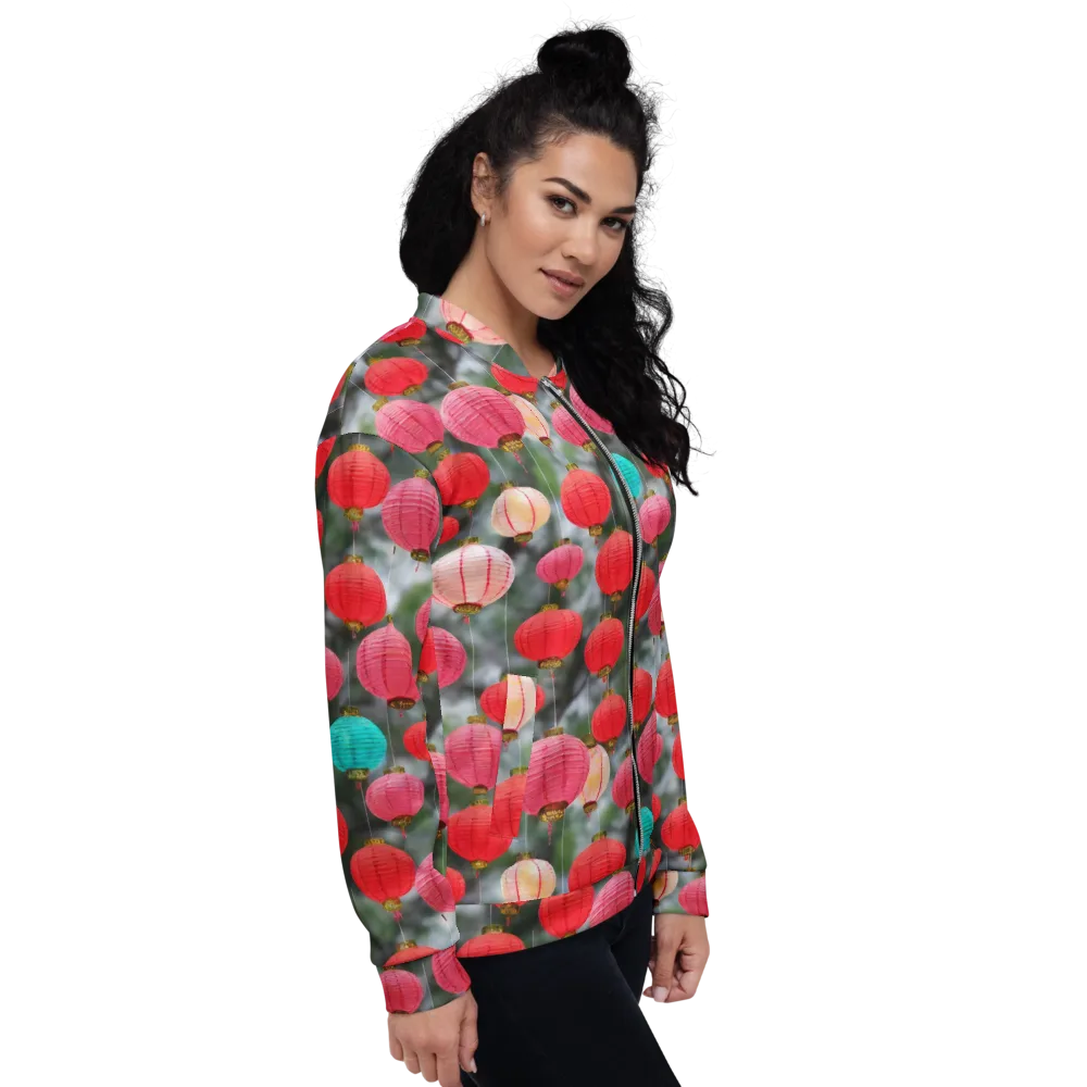 Lantern Bloom on Bomber Jacket — Right