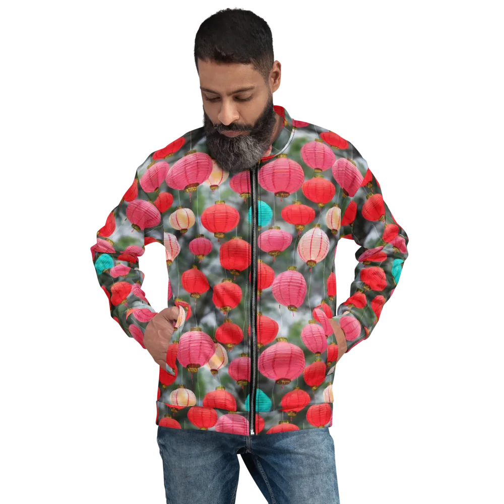 Lantern Bloom on Bomber Jacket — Front