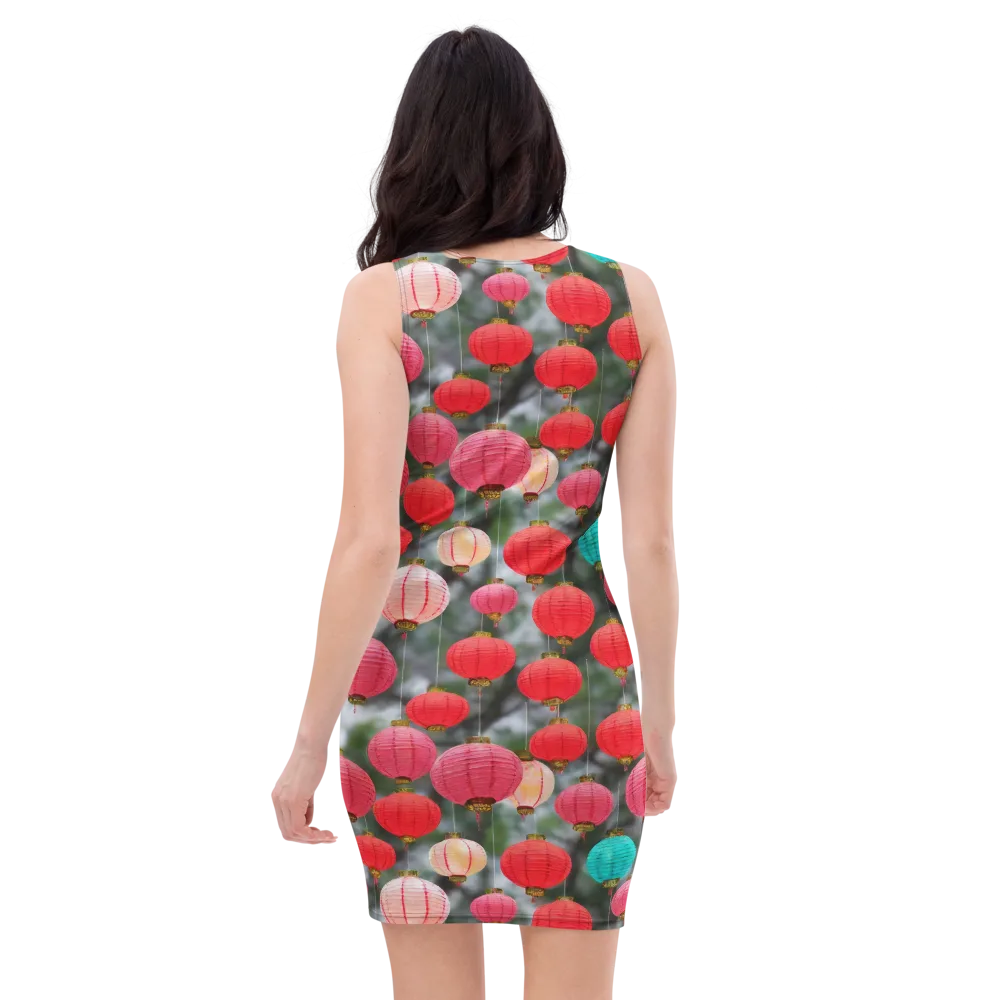 Lantern Bloom on Bodycon Dress — Back