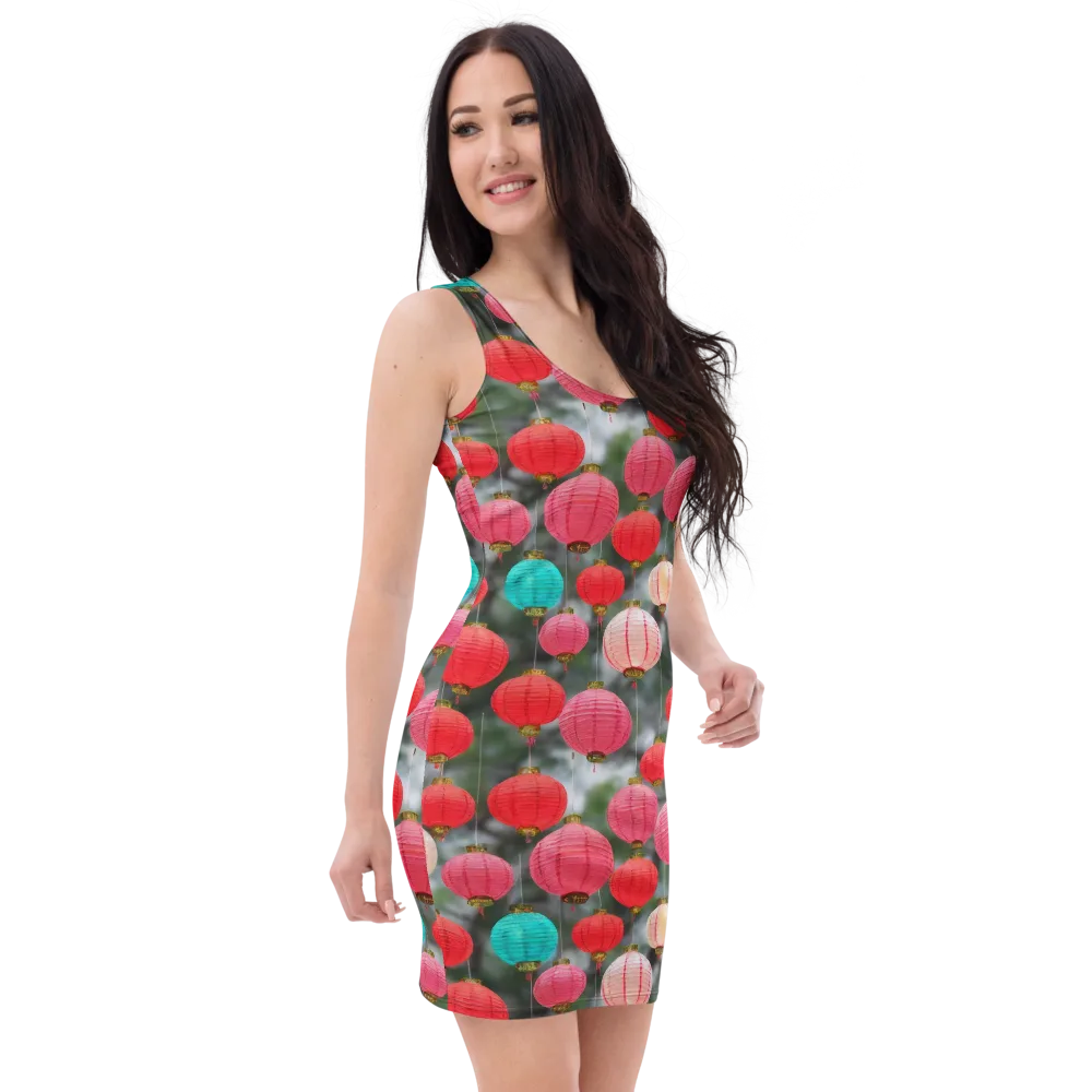 Lantern Bloom on Bodycon Dress — Right Front