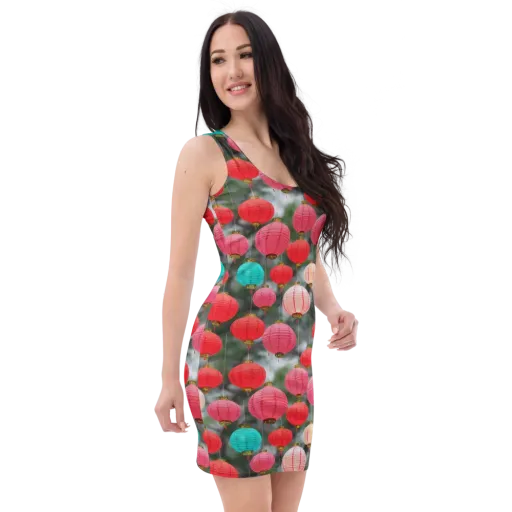 Lantern Bloom on a Bodycon Dress