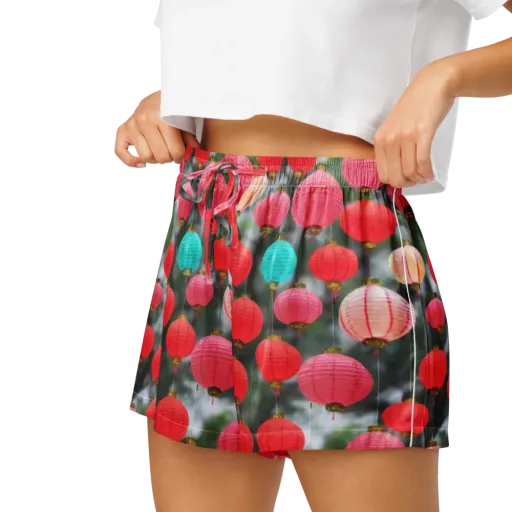 Lantern Bloom on a Women's Pajama Shorts