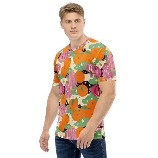 Citrus After Dark on a Men's Crew Neck T-Shirt