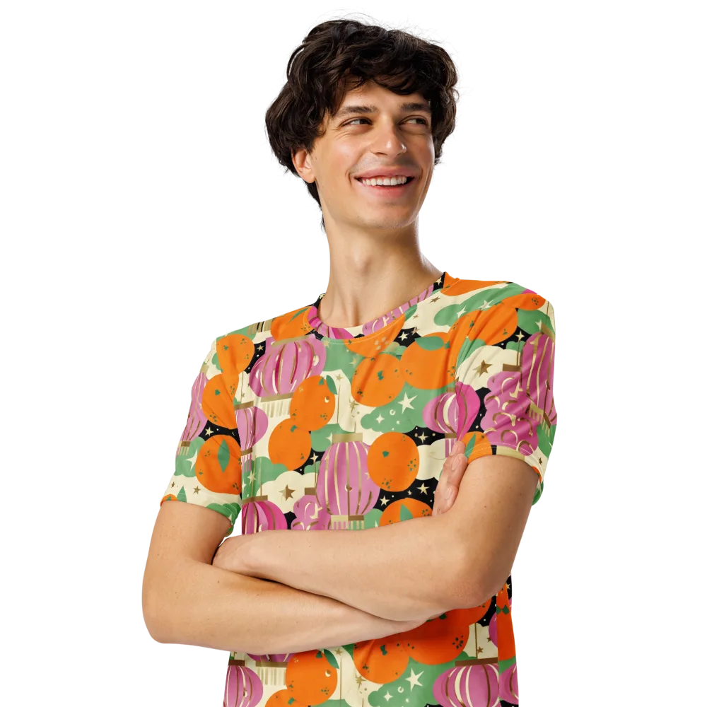Citrus After Dark on Men's Crew Neck T-Shirt — Left Front
