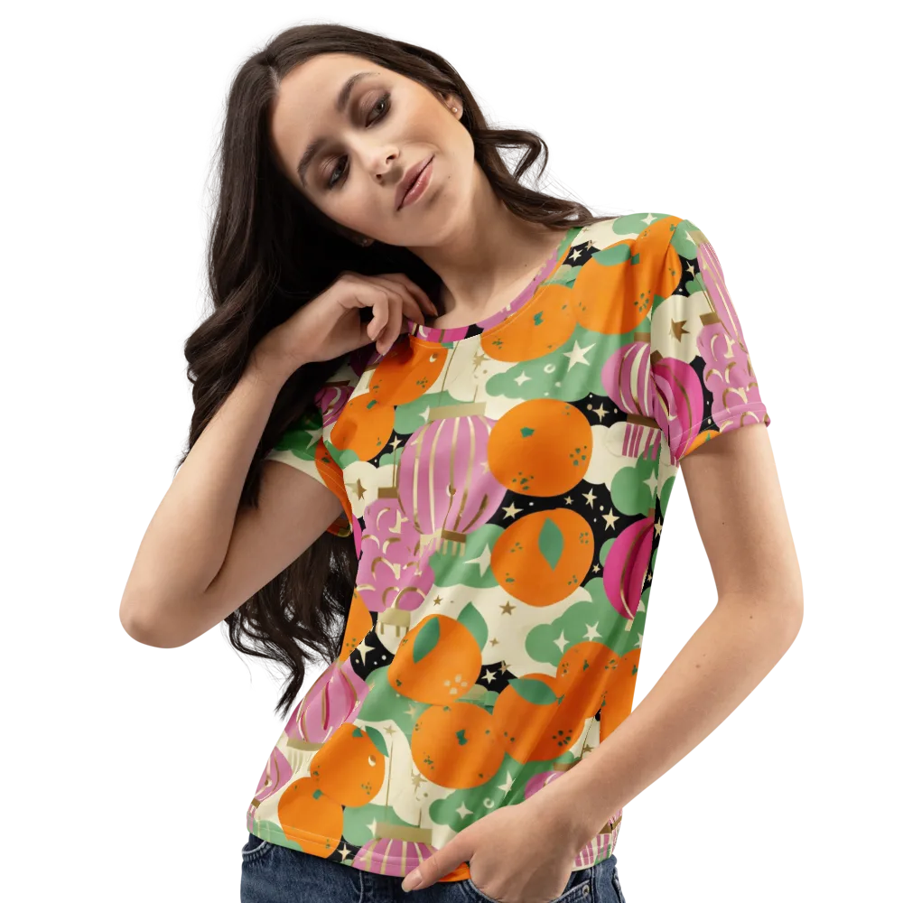 Citrus After Dark on Women's Crew Neck T-Shirt — Left Front