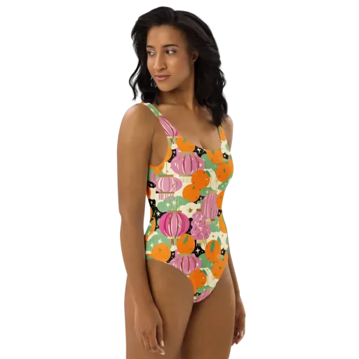 Citrus After Dark on a One-Piece Swimsuit