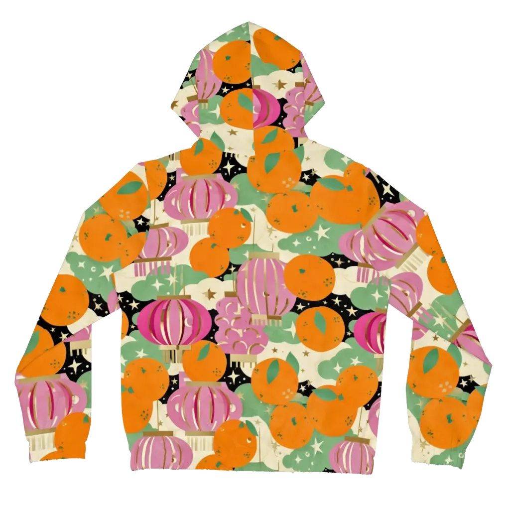Citrus After Dark on Women's Full-Zip Hoodie — Back
