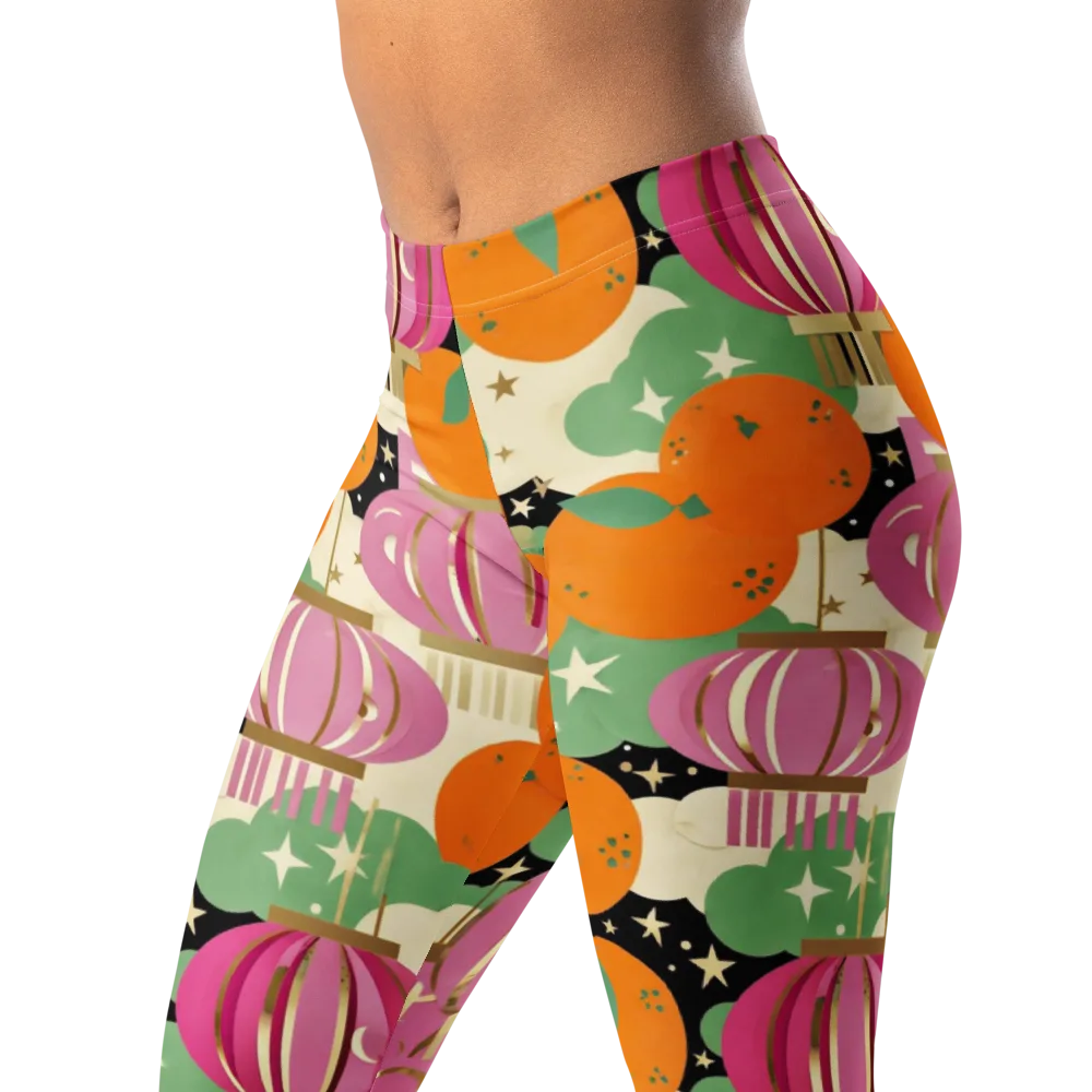 Citrus After Dark on Leggings — Left Front