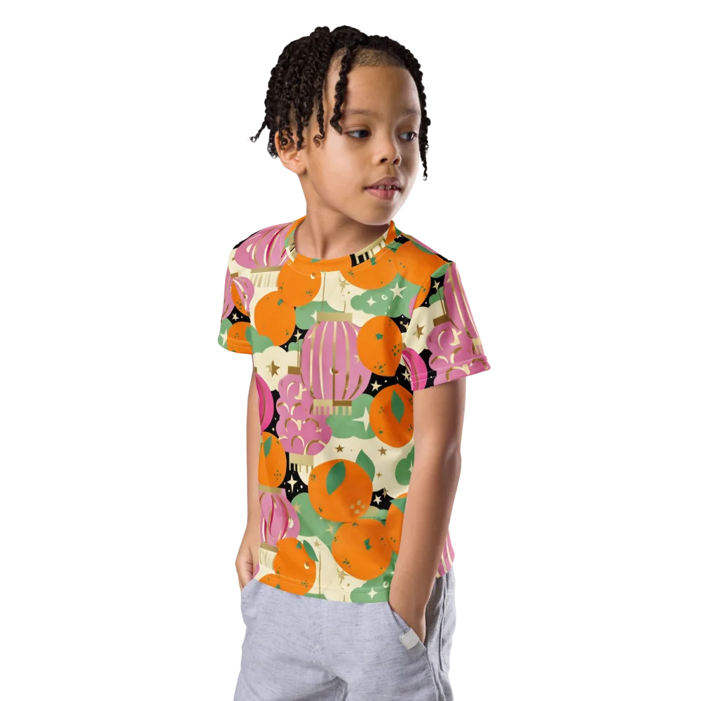 Citrus After Dark on Kids Crew Neck T-Shirt — Left Front