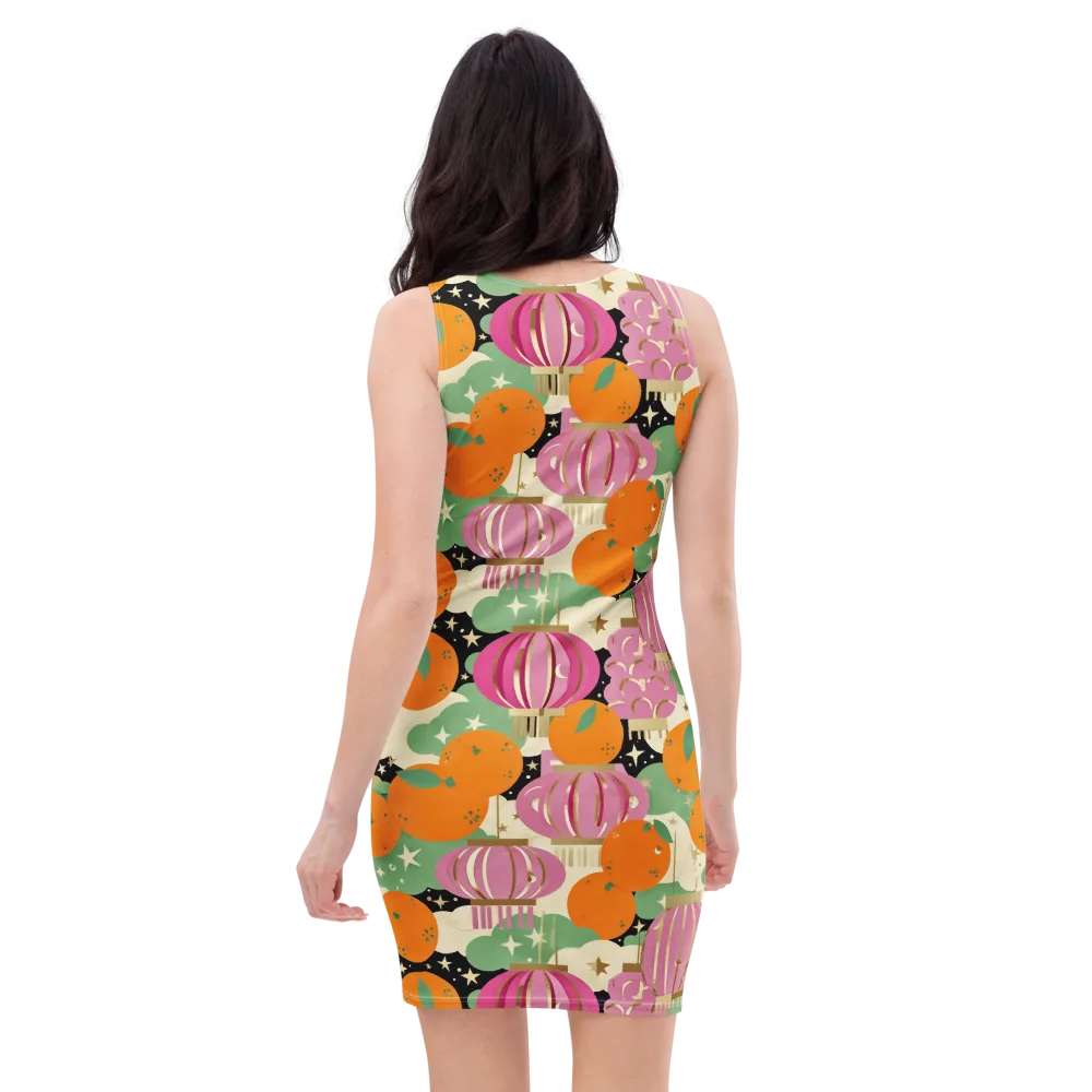 Citrus After Dark on Bodycon Dress — Back