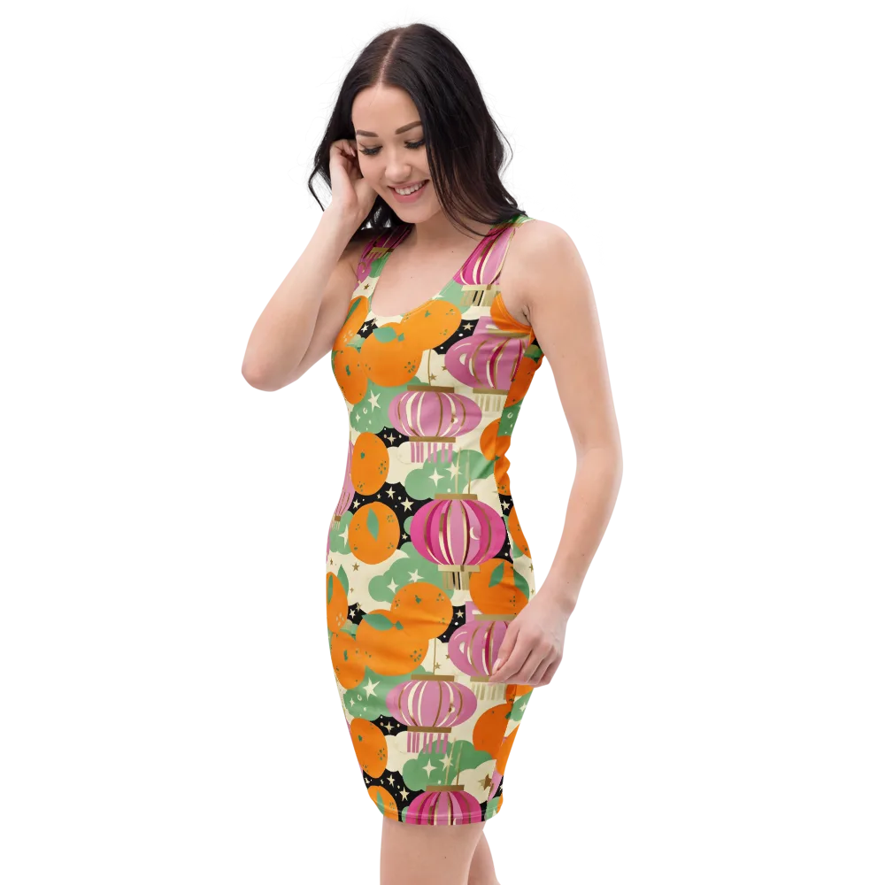 Citrus After Dark on Bodycon Dress — Left Front