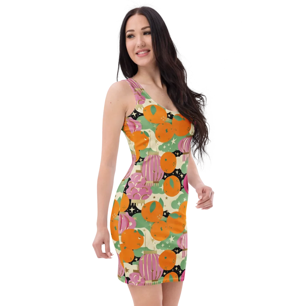 Citrus After Dark on Bodycon Dress — Right Front