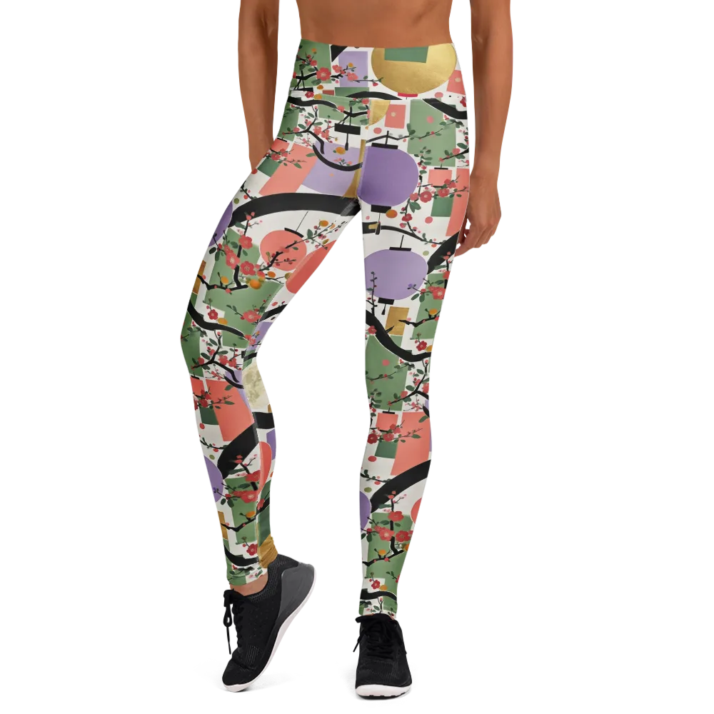 Lantern Blossom Arcade on Yoga Leggings — Front