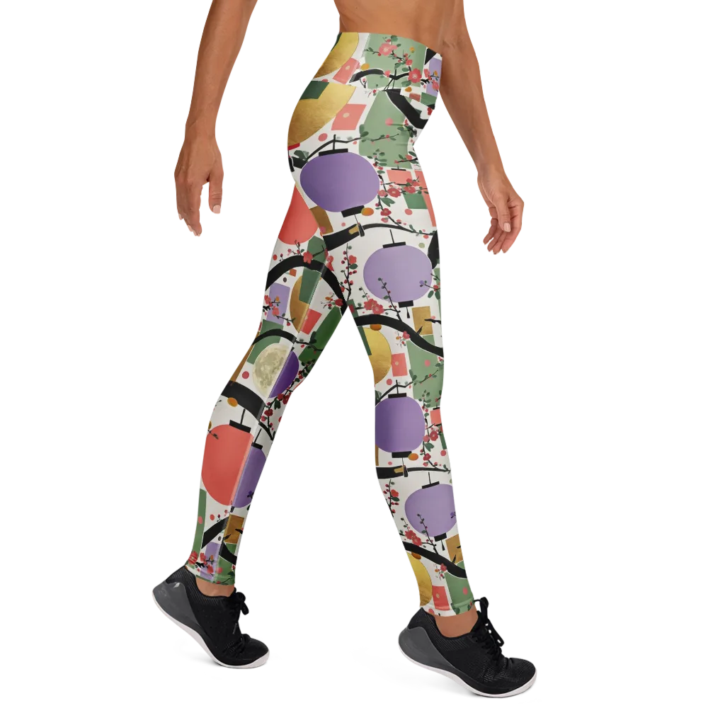 Lantern Blossom Arcade on Yoga Leggings — Right