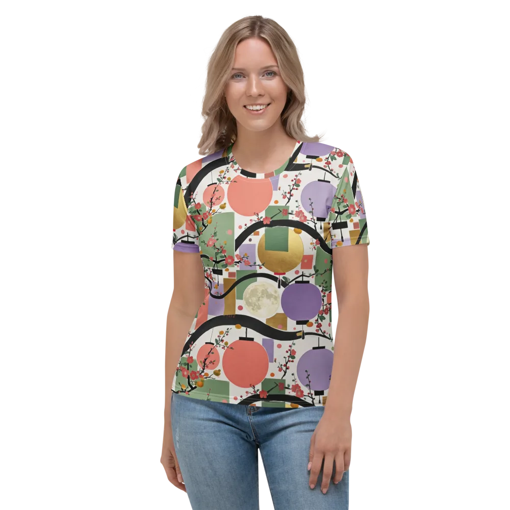 Lantern Blossom Arcade on Women's Crew Neck T-Shirt — Front