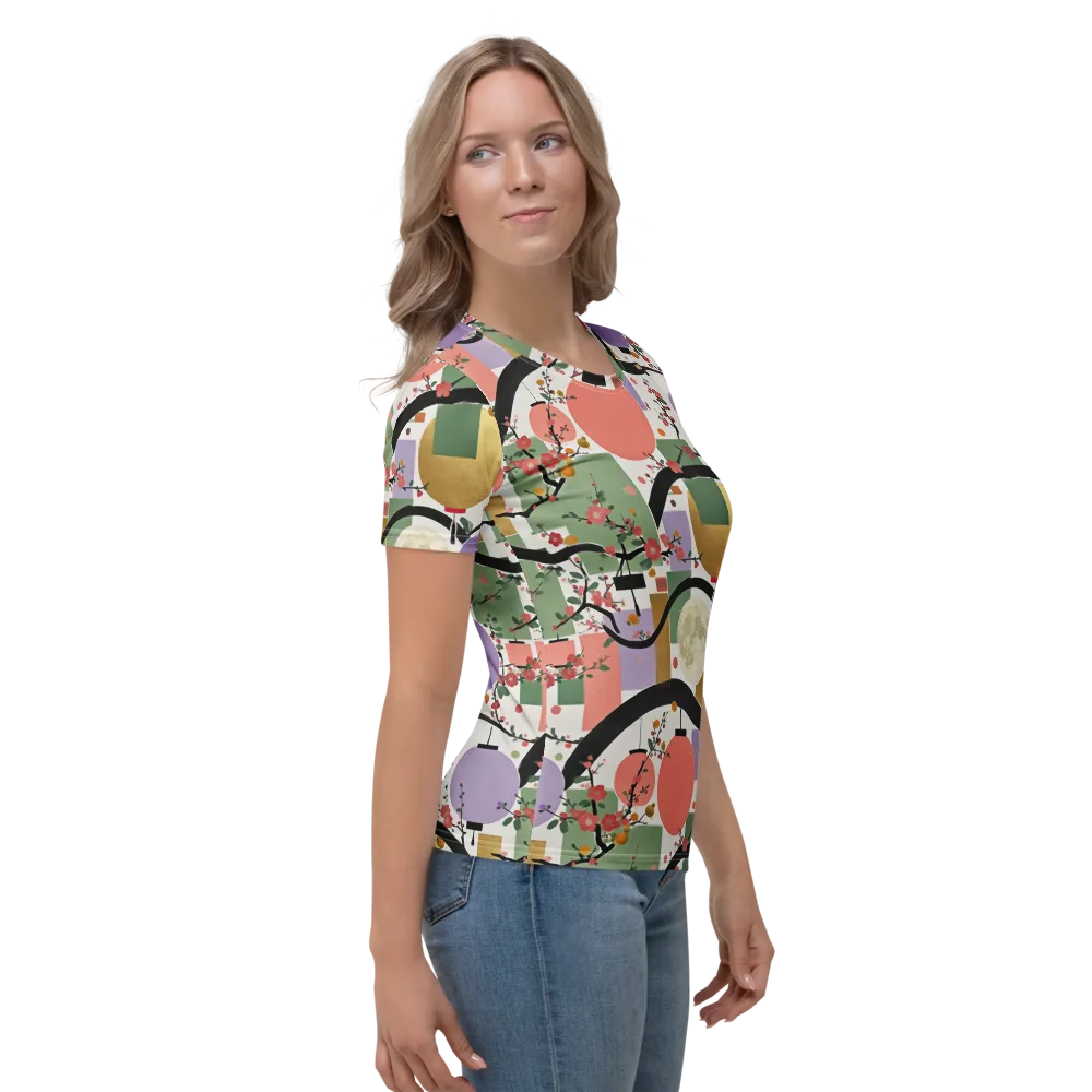 Lantern Blossom Arcade on Women's Crew Neck T-Shirt — Right