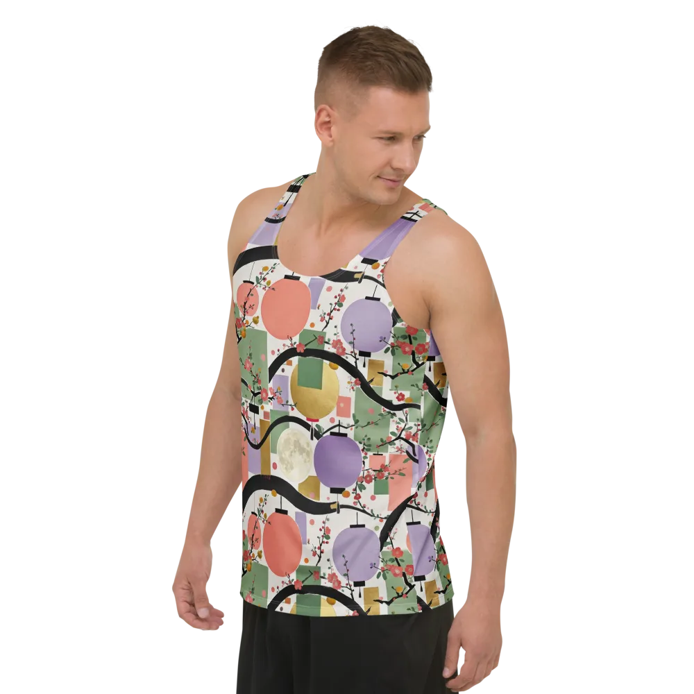 Lantern Blossom Arcade on Men's Tank Top — Left Front